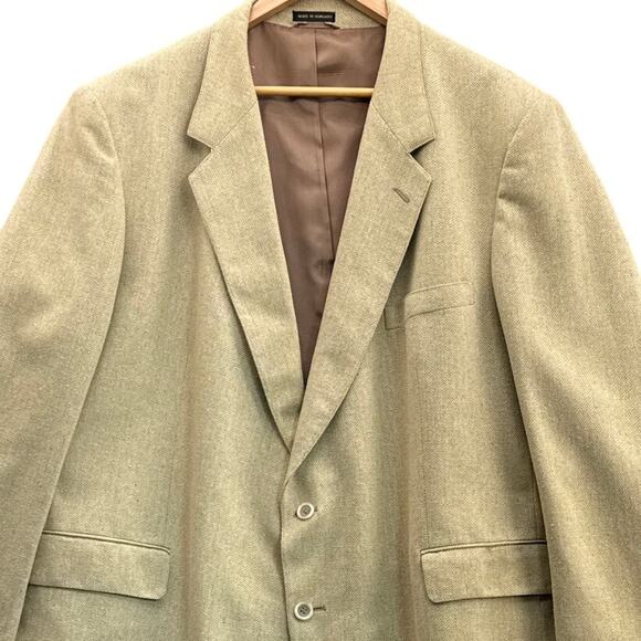 Witty Brothers Vintage Tan Linen Blend Suit Jacket Blazer Men Size 52 - Picture 2 of 7